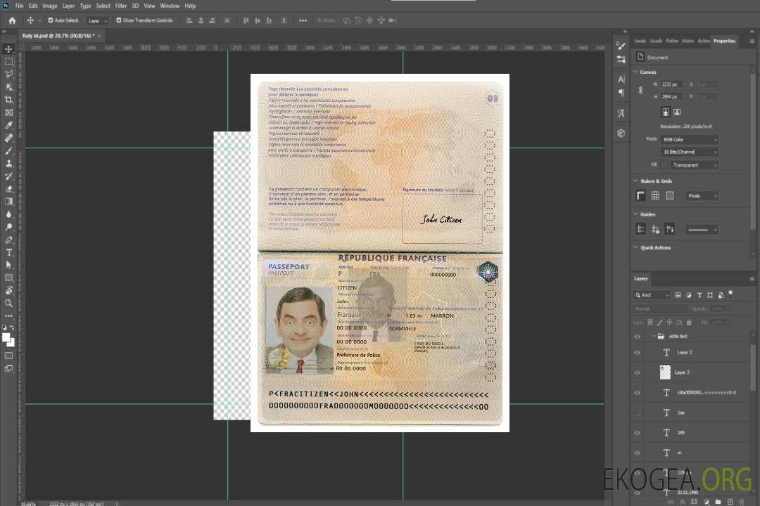 Passeport français version 2 template